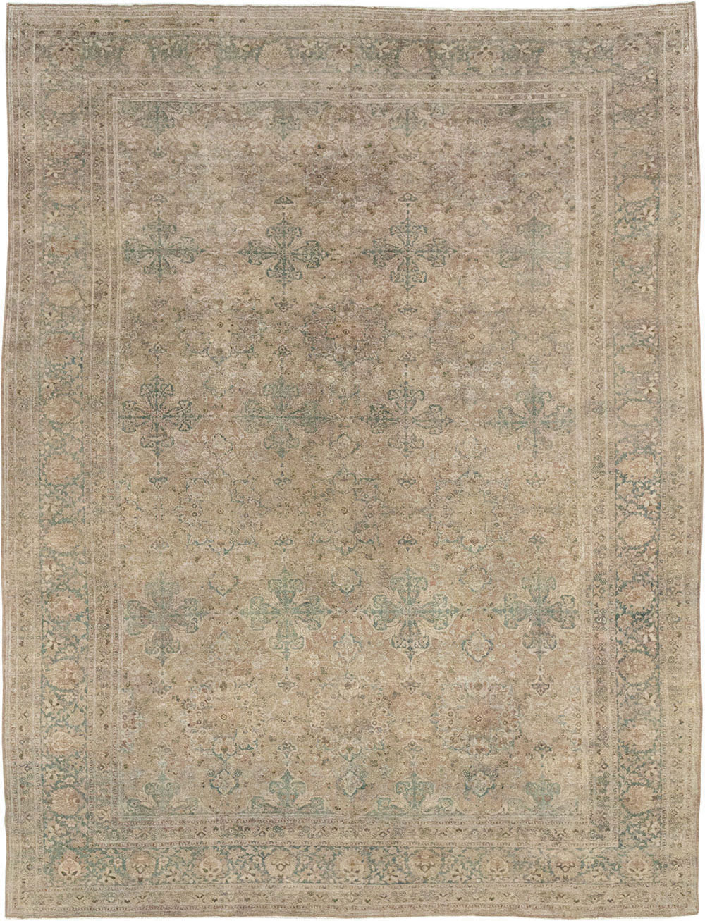 Antique Persian Mashad Room Size Carpet, No.30826 - Galerie Shabab