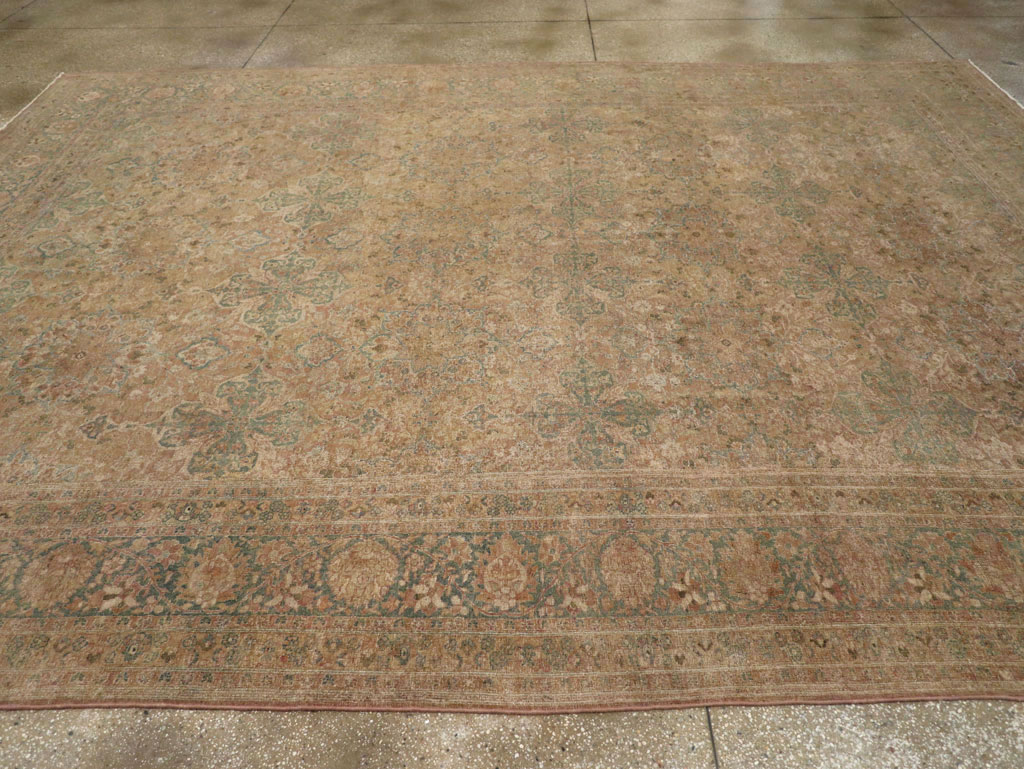 Antique Persian Mashad Room Size Carpet, No.30826 - Galerie Shabab