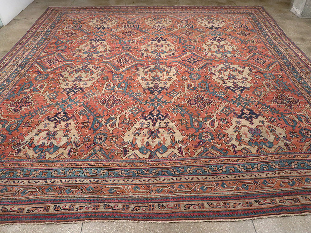Antique Turkish Oushak Oversize Square Carpet, No.30832 - Galerie Shabab