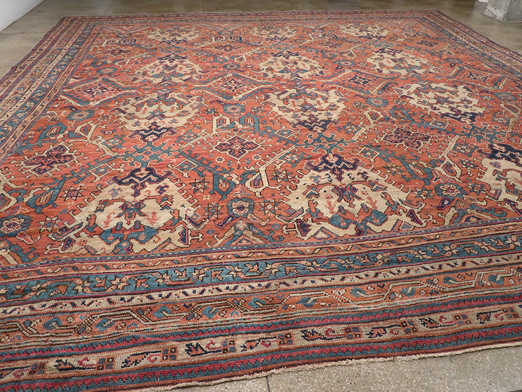 Antique Turkish Oushak Oversize Square Carpet, No.30832 - Galerie Shabab