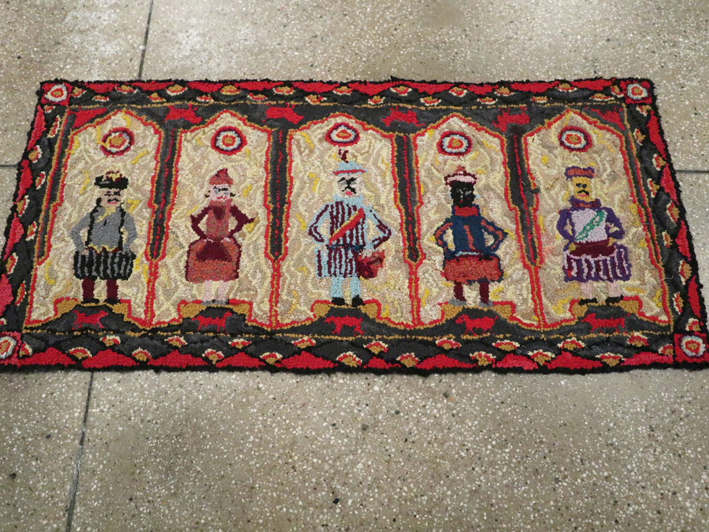 Vintage American Pictorial Hook Rug, No.30833 - Galerie Shabab