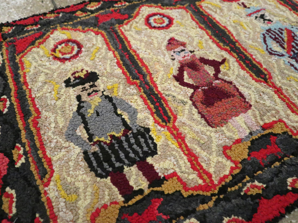 Vintage American Pictorial Hook Rug, No.30833 - Galerie Shabab