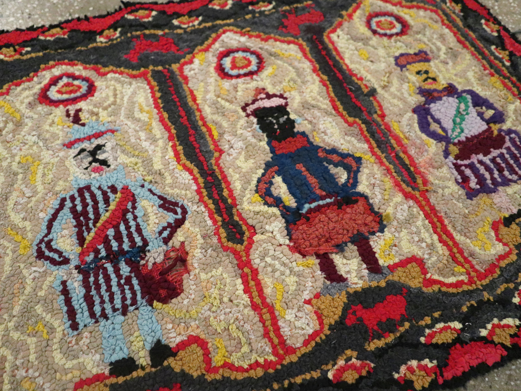 Vintage American Pictorial Hook Rug, No.30833 - Galerie Shabab