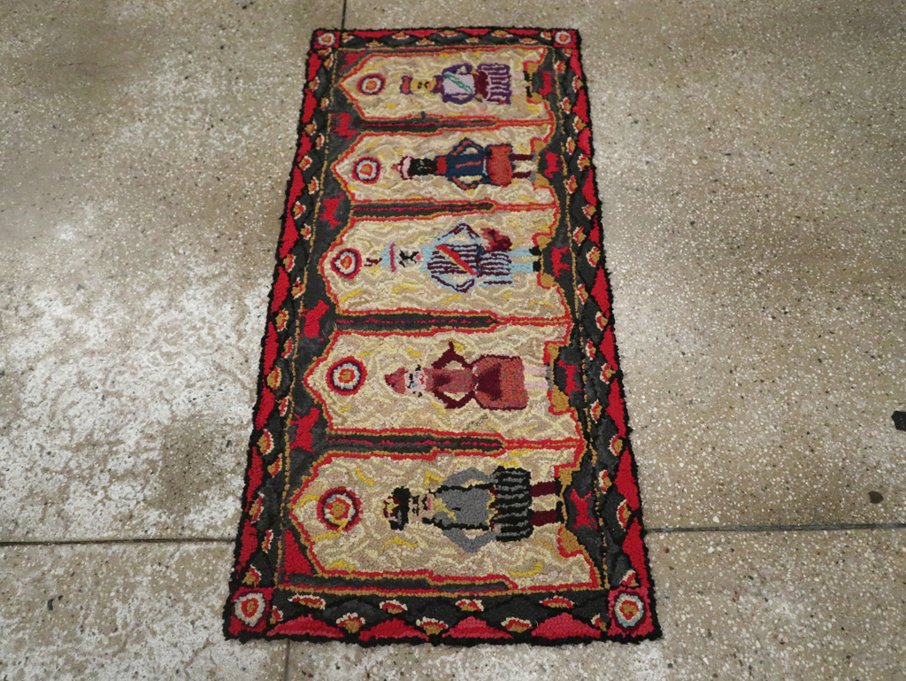 Vintage American Pictorial Hook Rug, No.30833 - Galerie Shabab