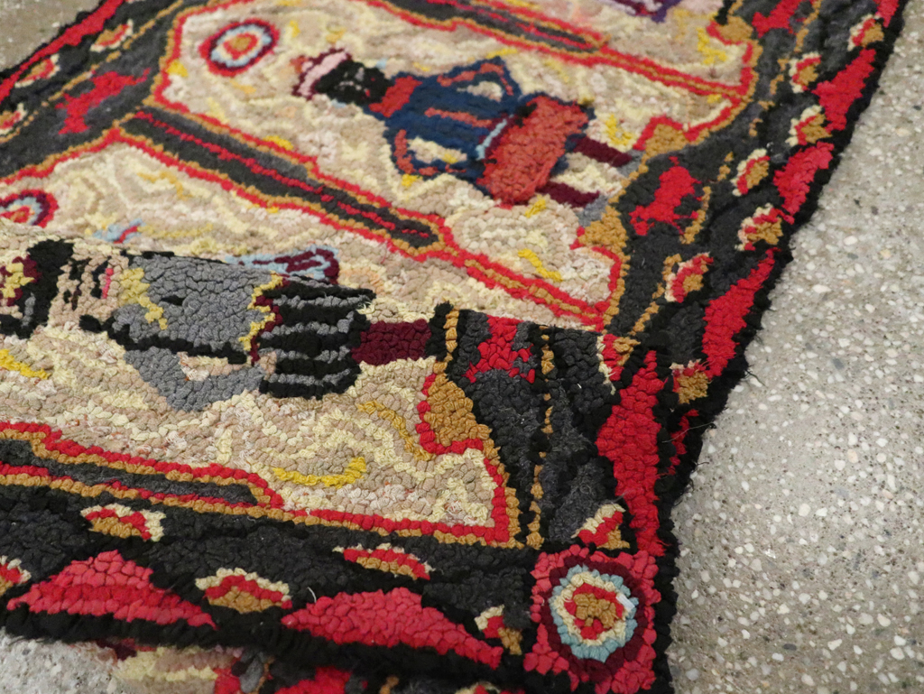 Vintage American Pictorial Hook Rug, No.30833 - Galerie Shabab