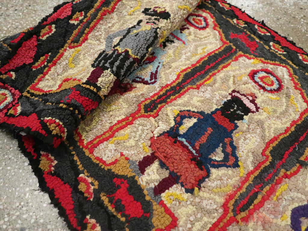Vintage American Pictorial Hook Rug, No.30833 - Galerie Shabab