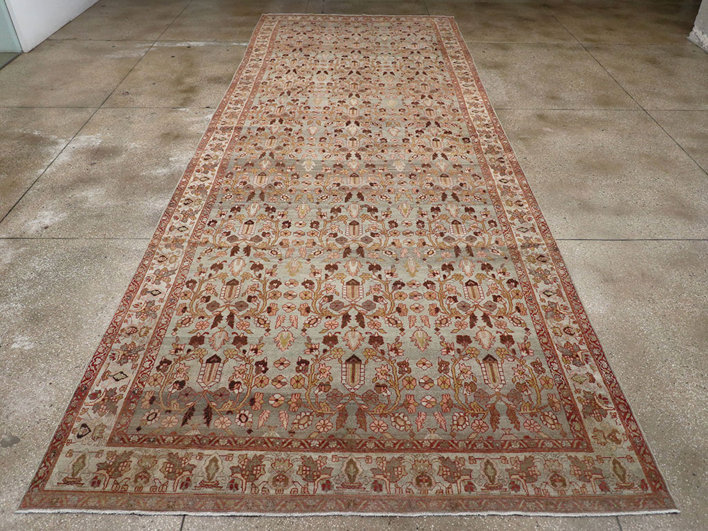 Antique Persian Bibikabad Wide Gallery Runner, No.30836 - Galerie Shabab
