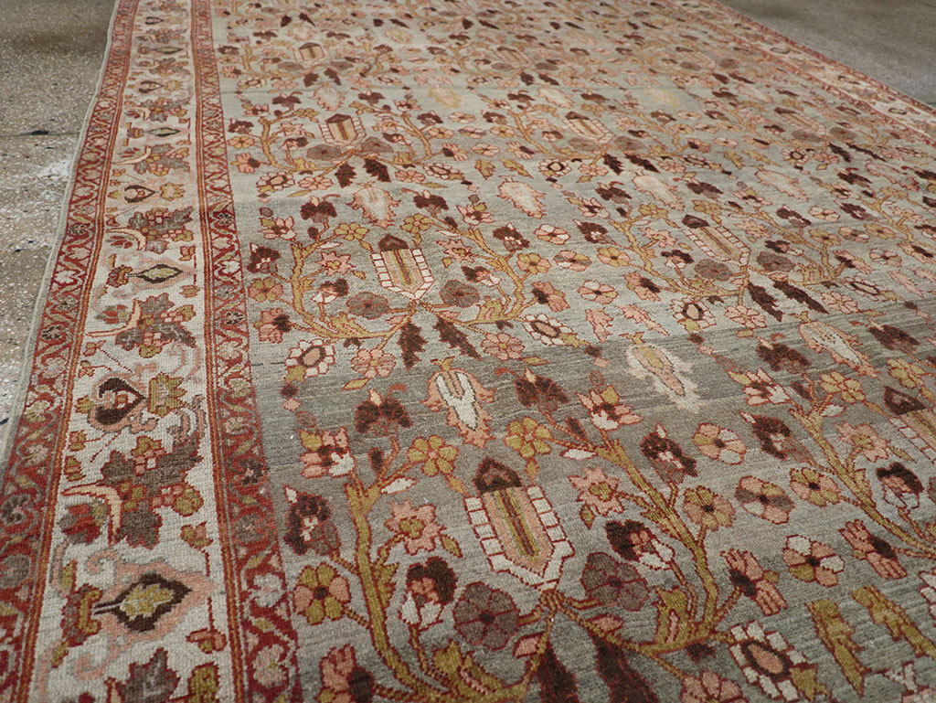 Antique Persian Bibikabad Wide Gallery Runner, No.30836 - Galerie Shabab
