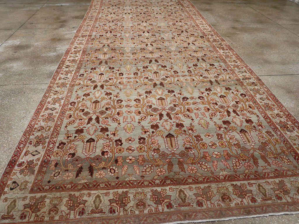 Antique Persian Bibikabad Wide Gallery Runner, No.30836 - Galerie Shabab