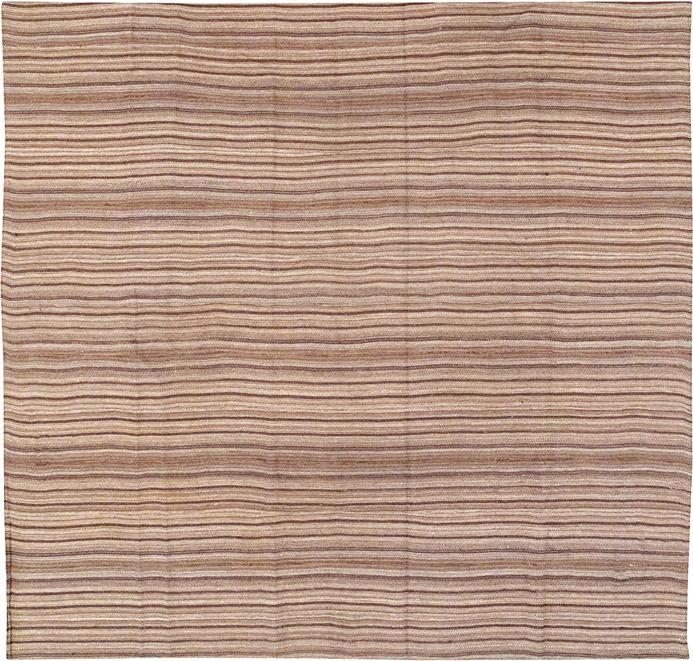 Vintage Persian Flatweave Kilim Square Room Size Carpet, No.30844 - Galerie Shabab