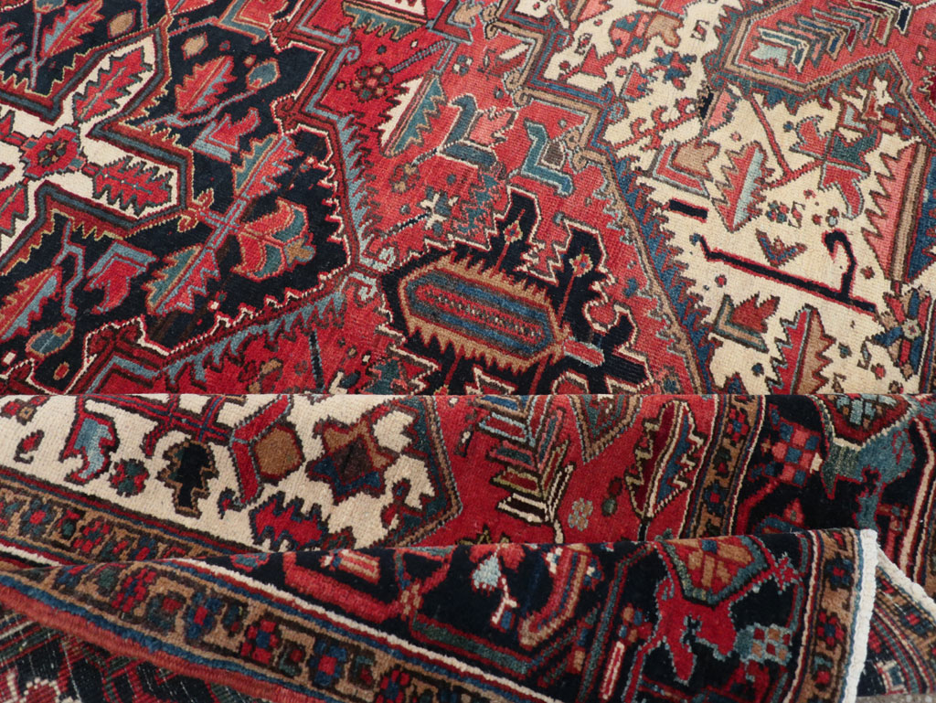 Vintage Persian Heriz Small Square Room Size Carpet, No.30859 - Galerie Shabab
