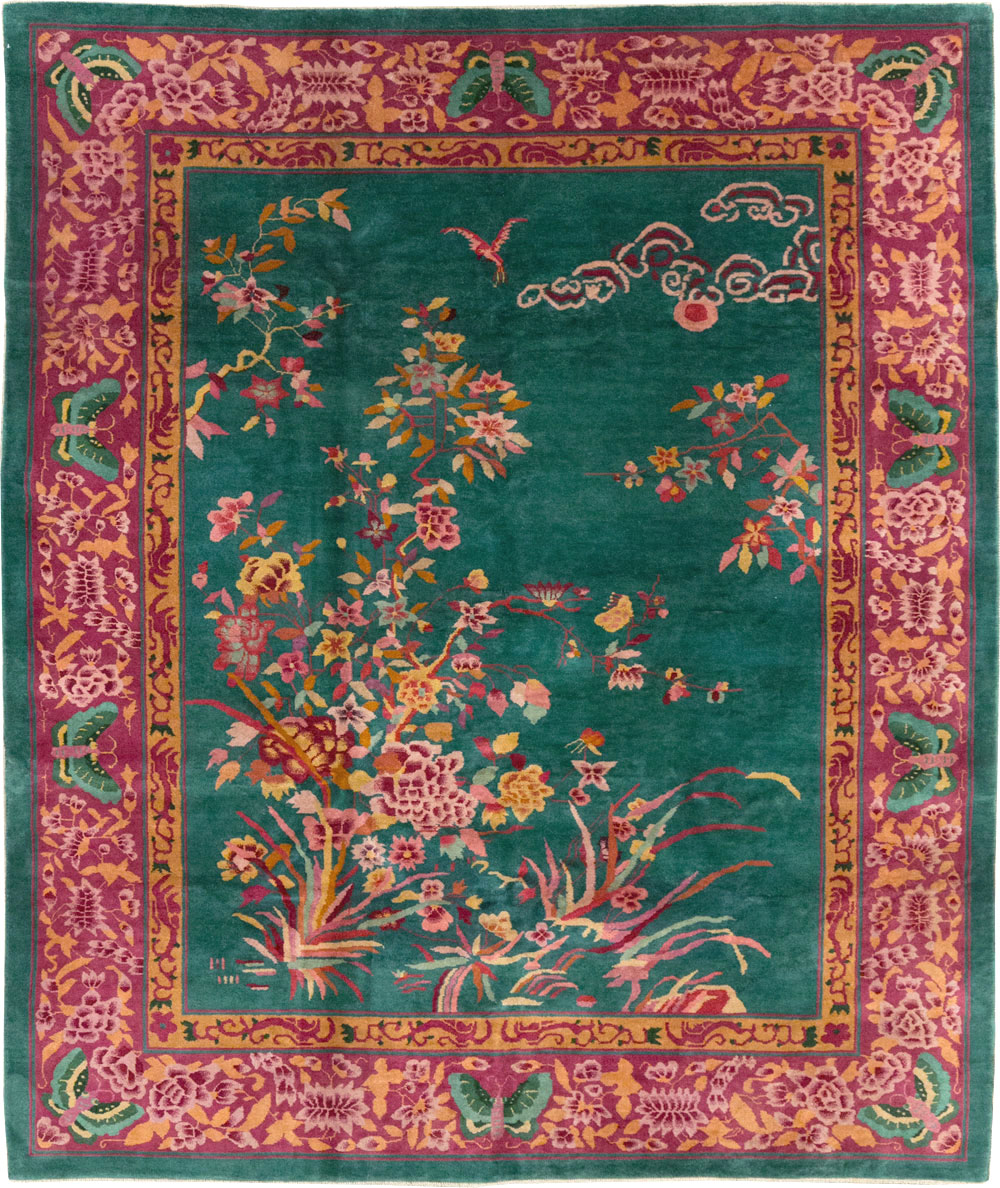 Vintage Chinese Art Deco Small Room Size Carpet, No.30861 - Galerie Shabab