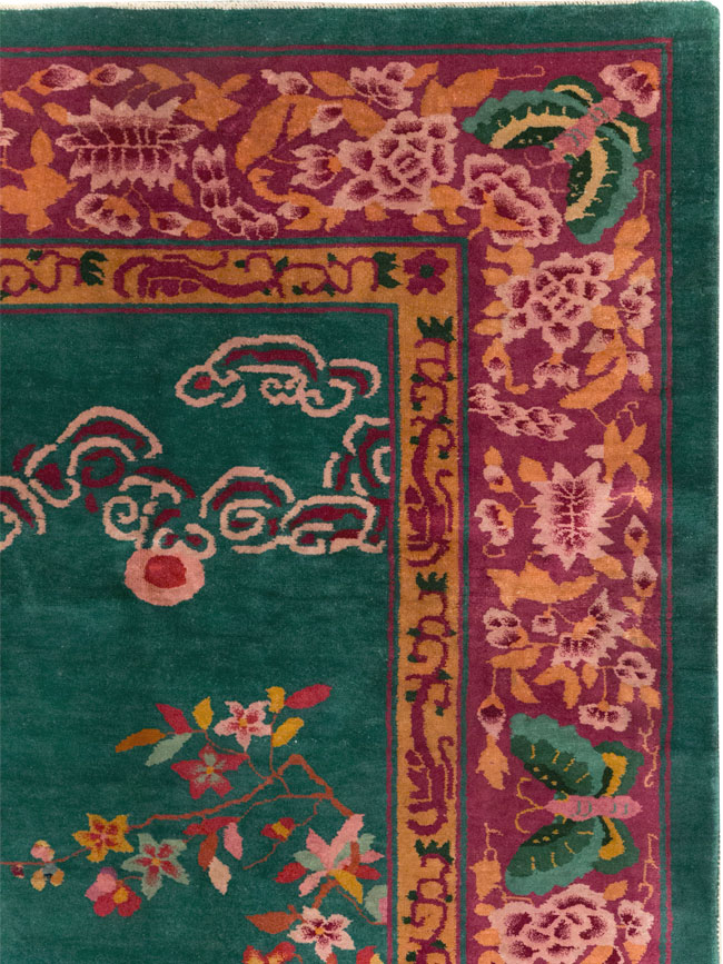 Vintage Chinese Art Deco Small Room Size Carpet, No.30861 - Galerie Shabab