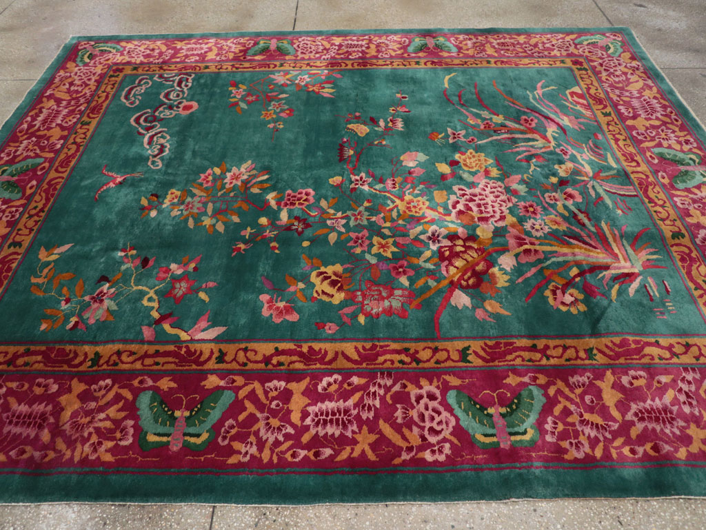 Vintage Chinese Art Deco Small Room Size Carpet, No.30861 - Galerie Shabab