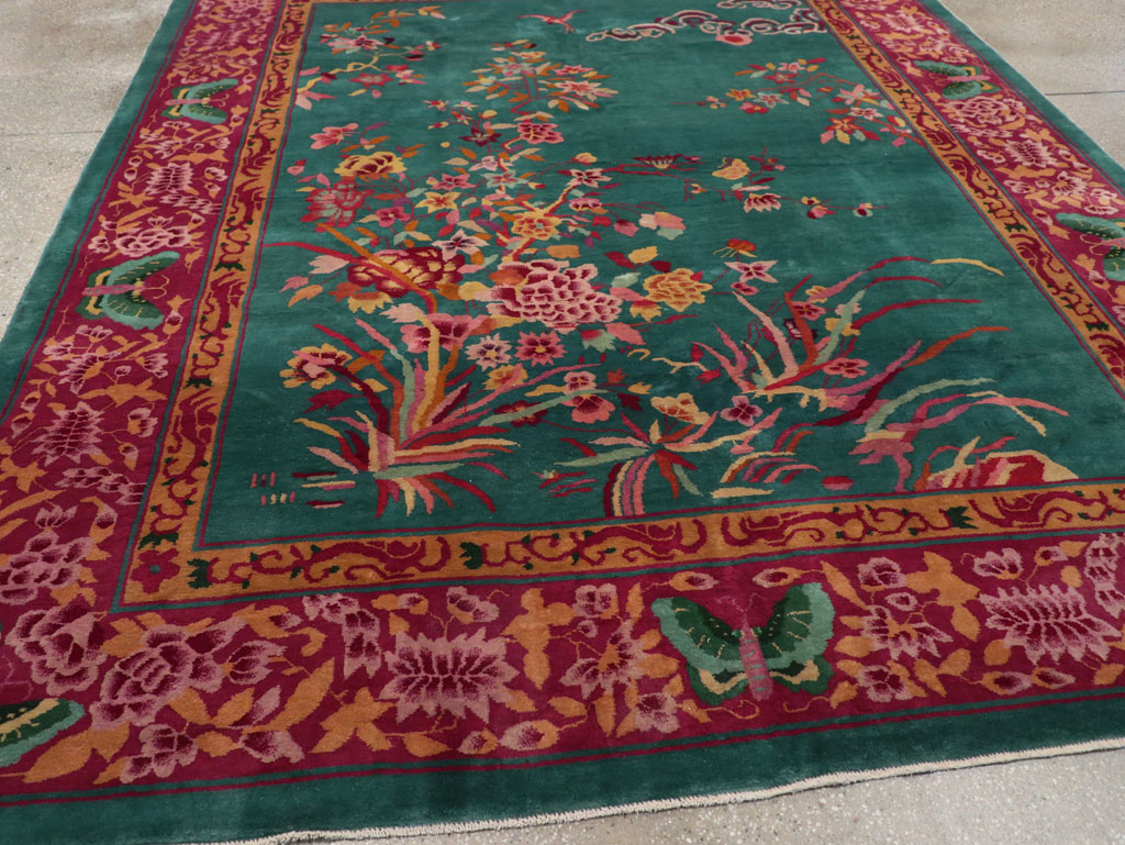 Vintage Chinese Art Deco Small Room Size Carpet, No.30861 - Galerie Shabab
