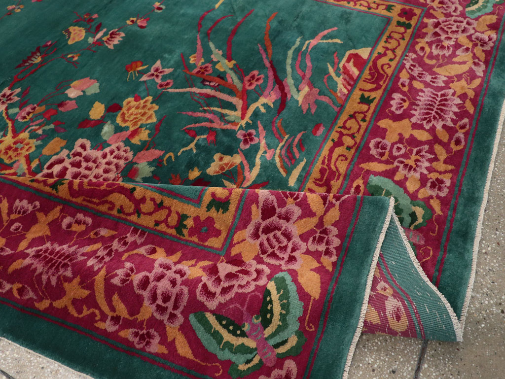 Vintage Chinese Art Deco Small Room Size Carpet, No.30861 - Galerie Shabab