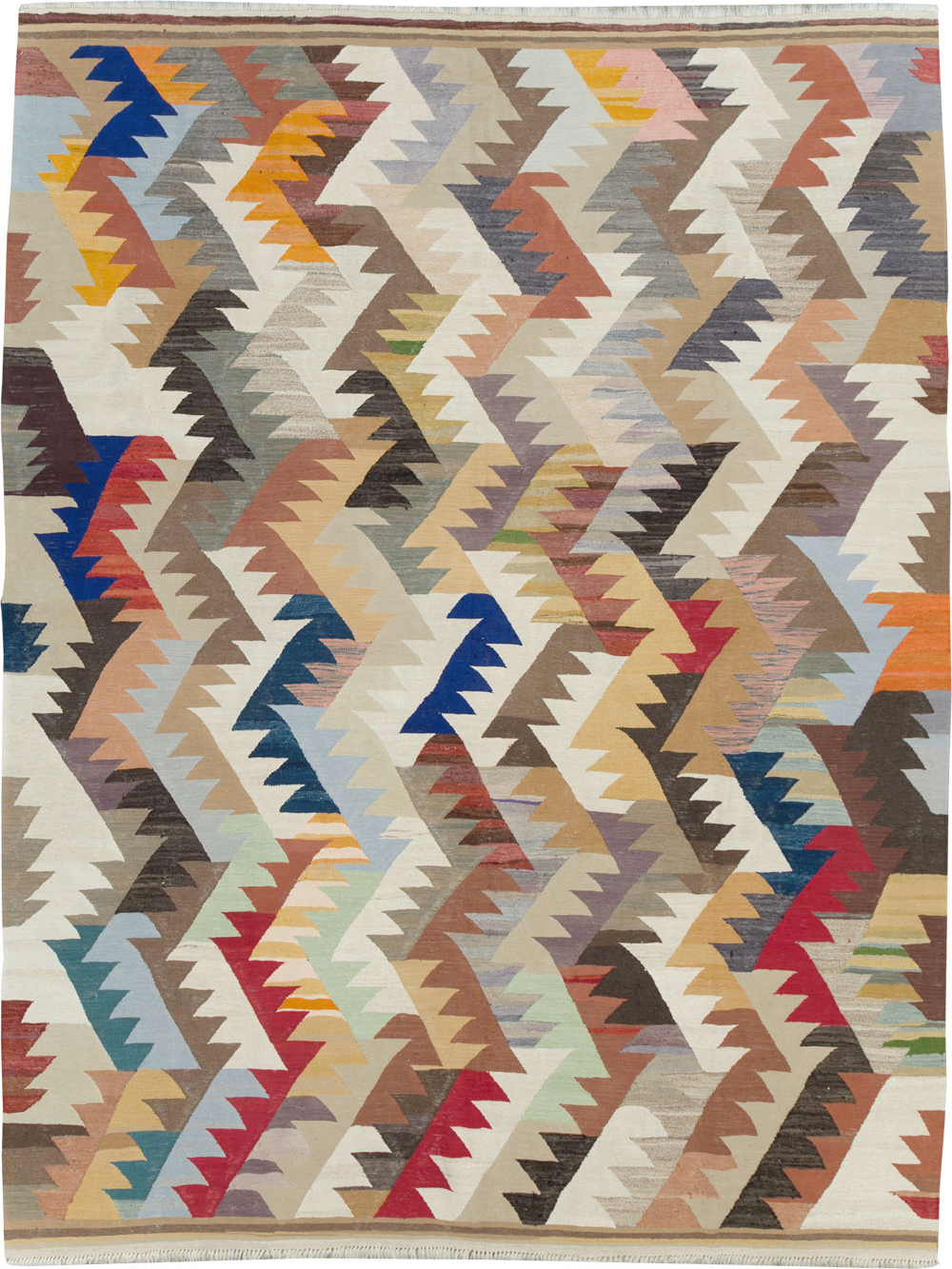 Contemporary Turkish Flatweave Kilim Room Size Carpet, No.30862 - Galerie Shabab