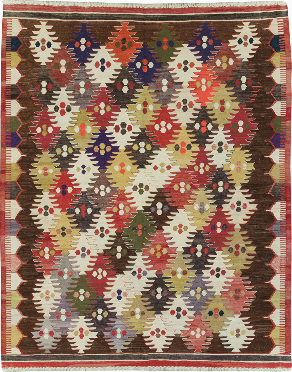 Contemporary Turkish Flatweave Kilim Small Room Size Carpet, No.30864 - Galerie Shabab