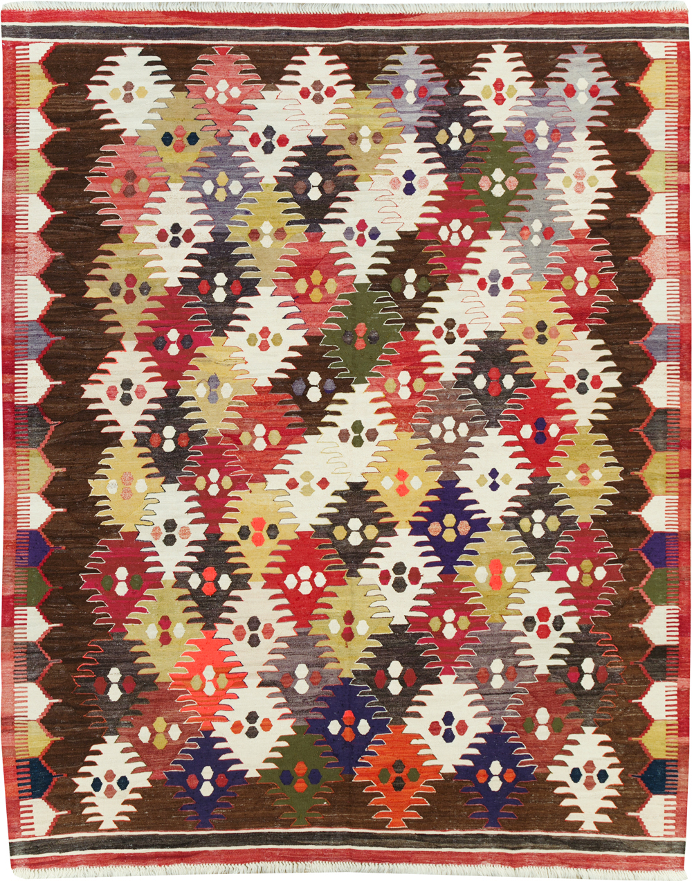 Contemporary Turkish Flatweave Kilim Small Room Size Carpet, No.30864 - Galerie Shabab