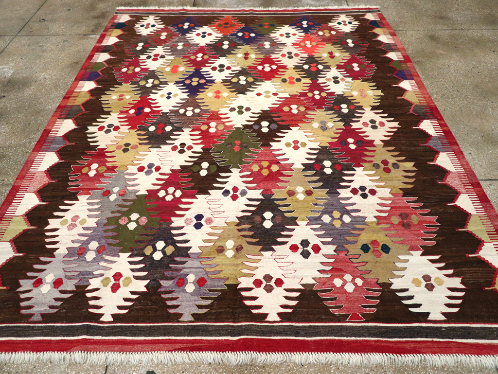 Contemporary Turkish Flatweave Kilim Small Room Size Carpet, No.30864 - Galerie Shabab