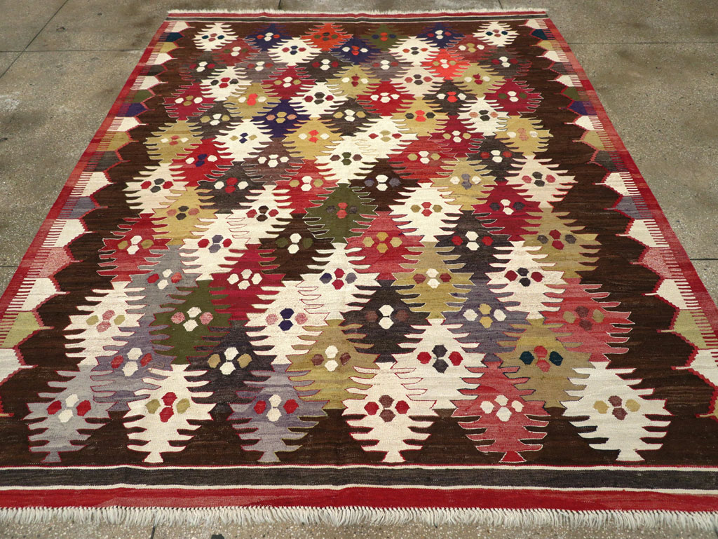 Contemporary Turkish Flatweave Kilim Small Room Size Carpet, No.30864 - Galerie Shabab