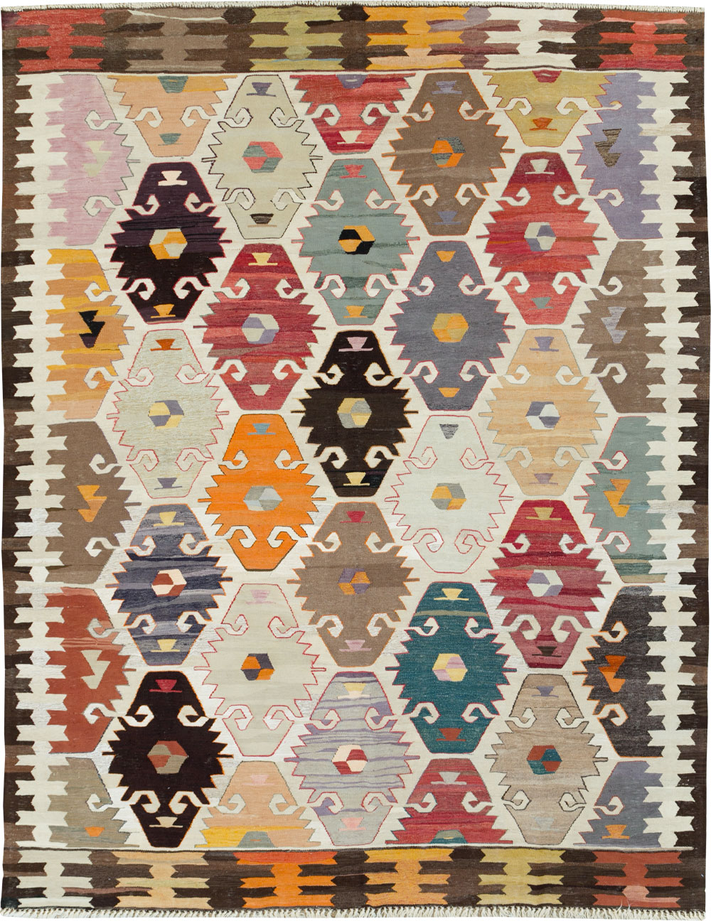 Contemporary Turkish Flatweave Kilim Room Size Carpet, No.30865 - Galerie Shabab