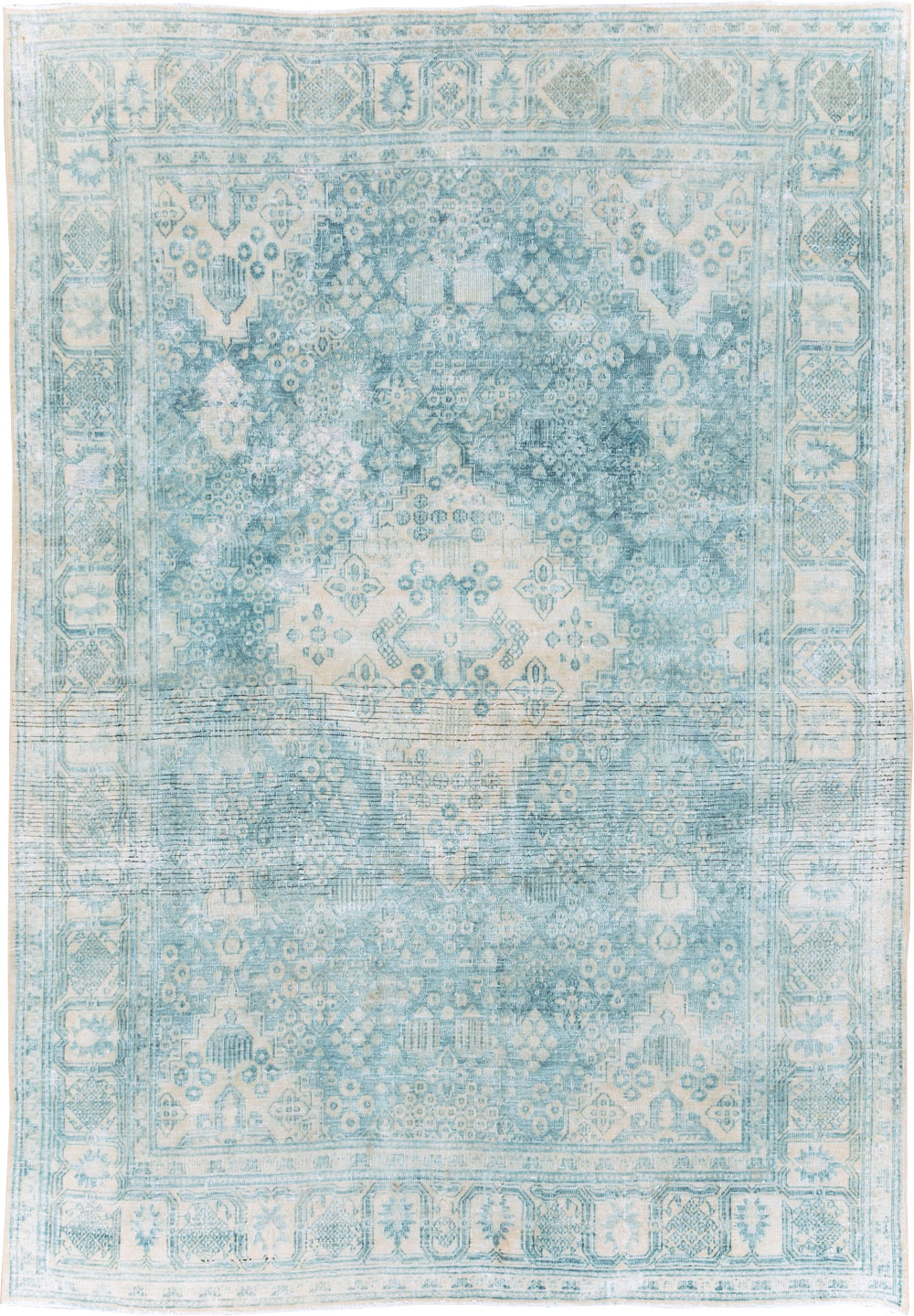 Distressed Style Vintage Persian Joshegan Accent Carpet, No.30869 - Galerie Shabab