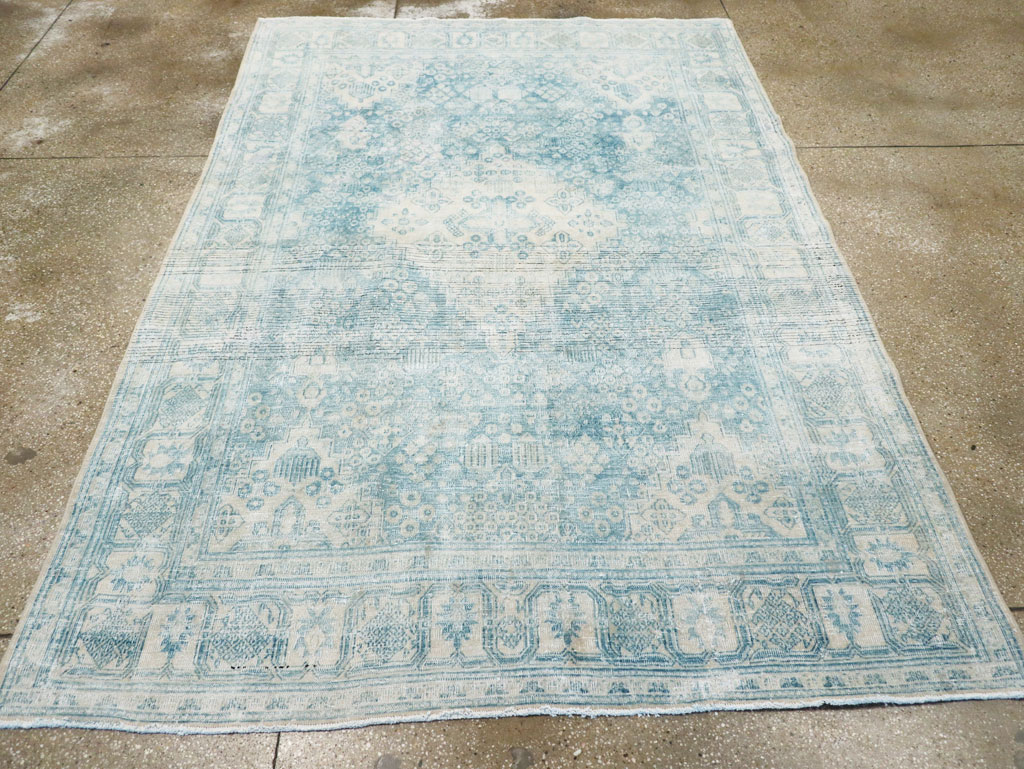 Distressed Style Vintage Persian Joshegan Accent Carpet, No.30869 - Galerie Shabab