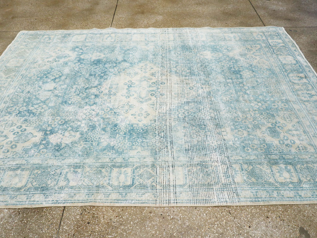 Distressed Style Vintage Persian Joshegan Accent Carpet, No.30869 - Galerie Shabab