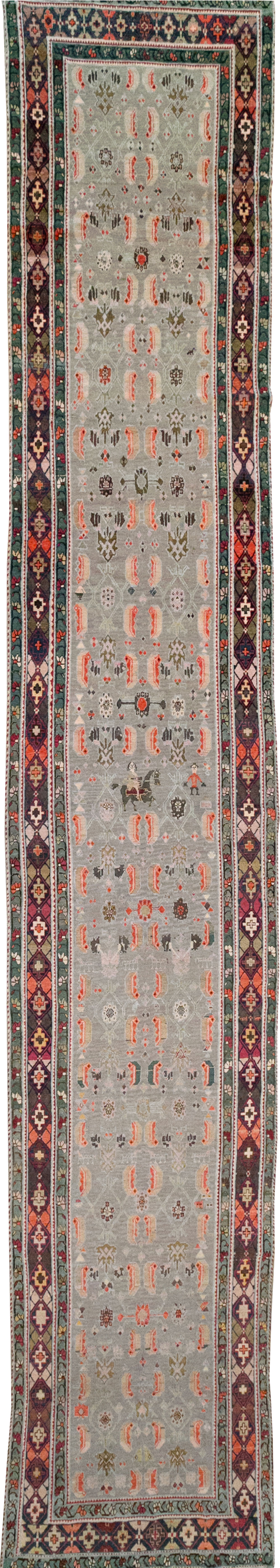 Antique Caucasian Karabagh Wide Gallery Runner, No.30873 - Galerie Shabab