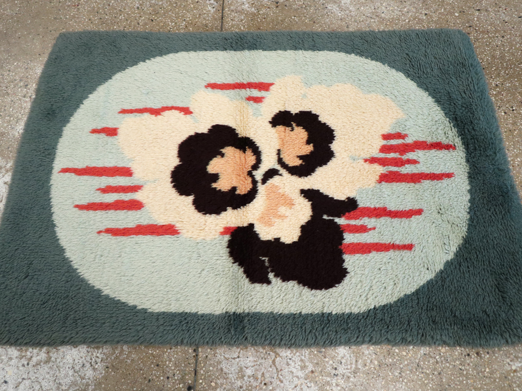 Contemporary European Art Deco Throw Rug, No.30875 - Galerie Shabab