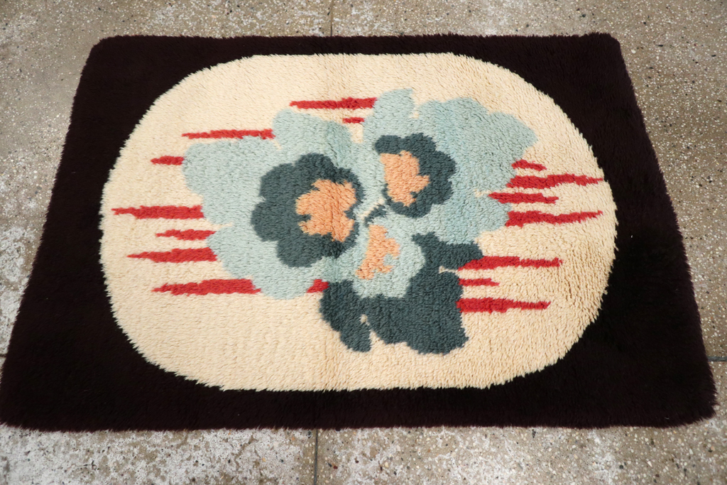 Contemporary European Art Deco Throw Rug, No.30876 - Galerie Shabab