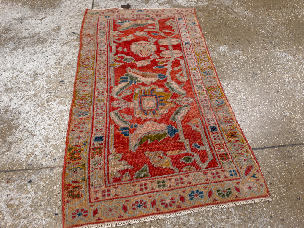 Antique Persian Sultanabad Throw Rug (Pair: 2 of 2), No.30880 - Galerie Shabab