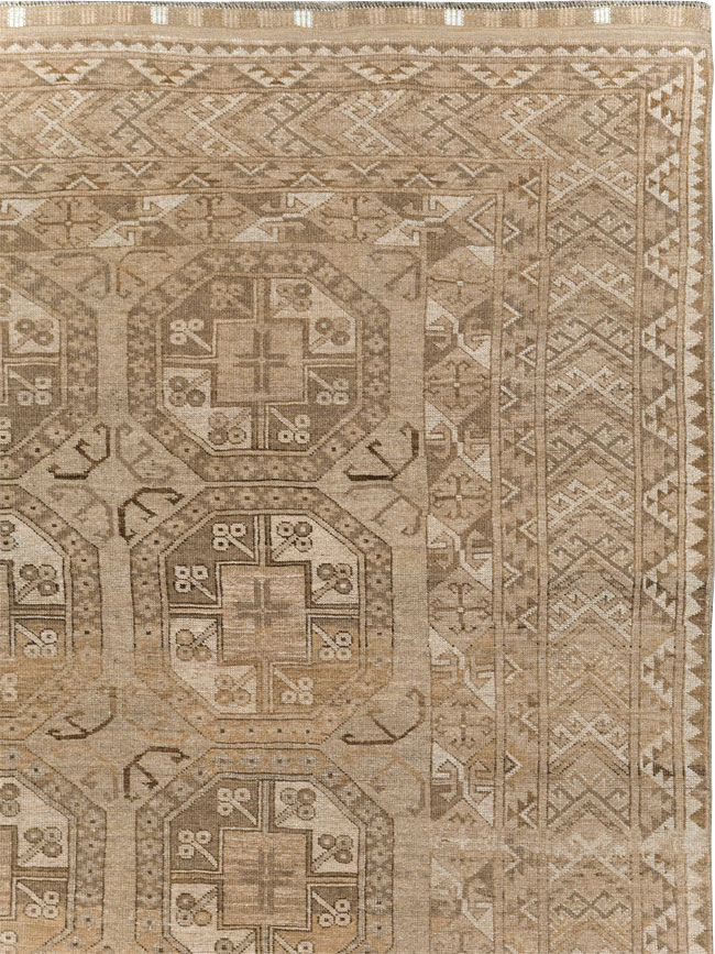 Vintage Central Asian Turkoman Tribal Room Size Carpet, No.30883 - Galerie Shabab