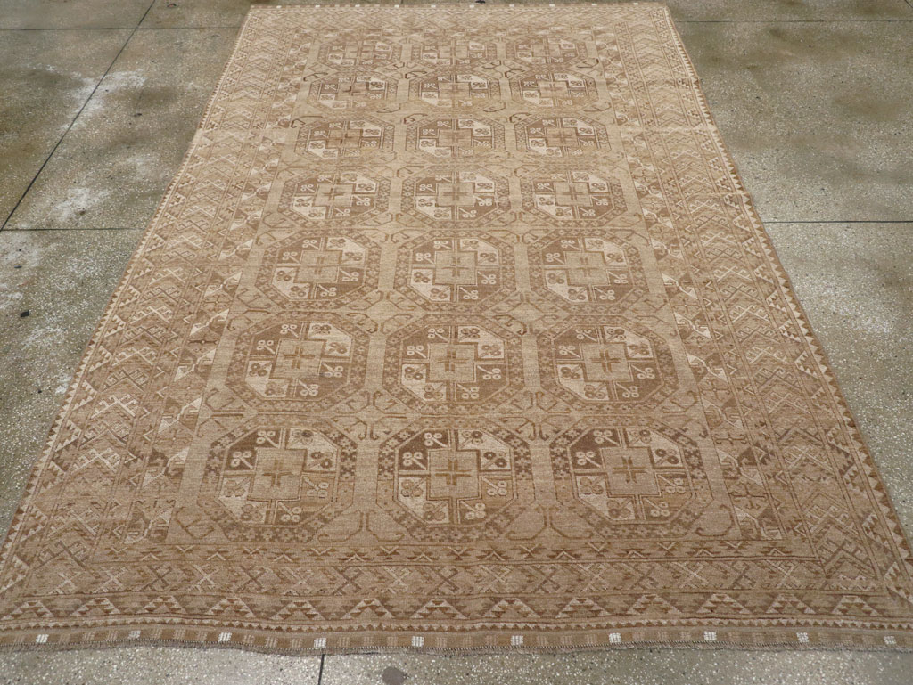 Vintage Central Asian Turkoman Tribal Room Size Carpet, No.30883 - Galerie Shabab