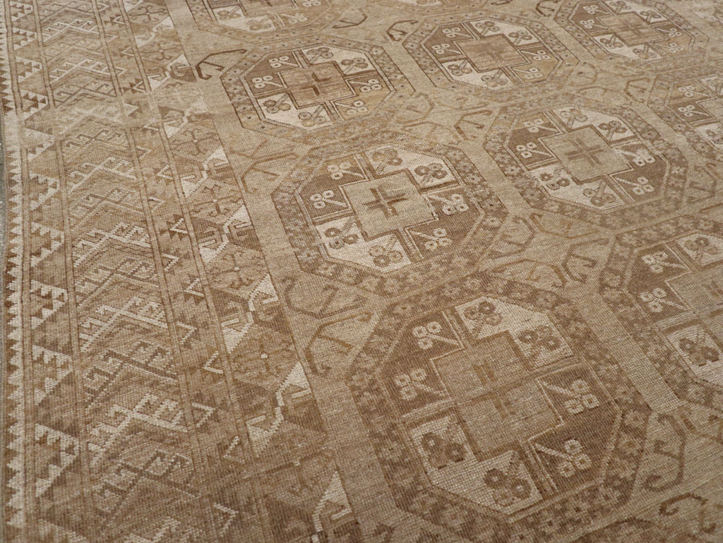 Vintage Central Asian Turkoman Tribal Room Size Carpet, No.30883 - Galerie Shabab
