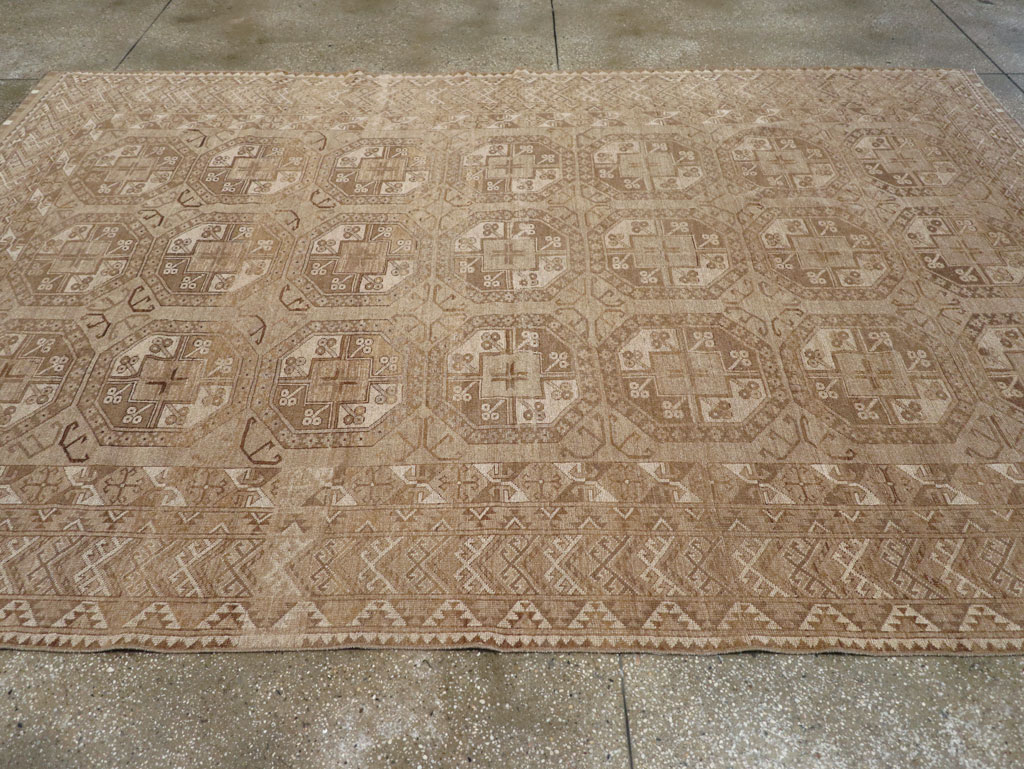 Vintage Central Asian Turkoman Tribal Room Size Carpet, No.30883 - Galerie Shabab