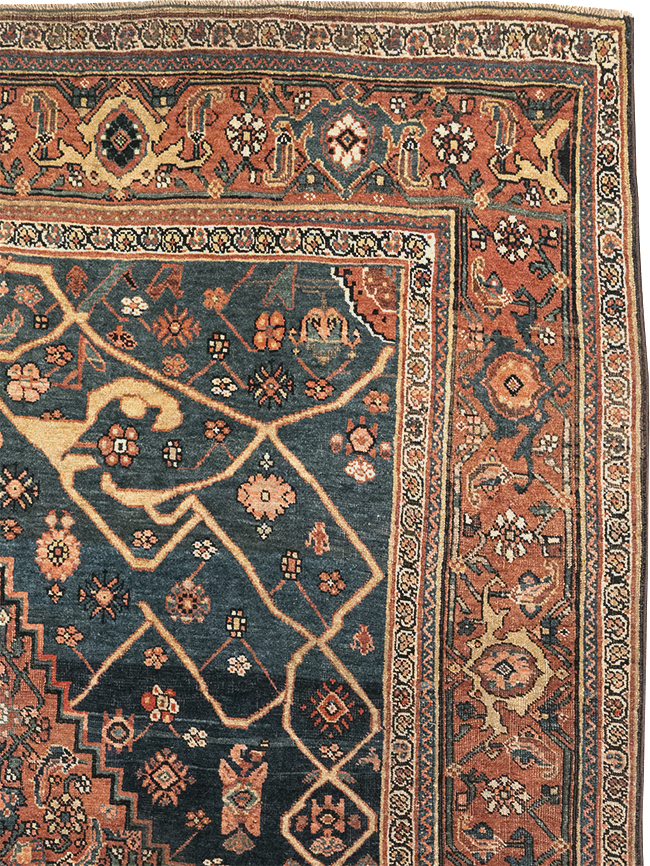 Antique Persian Bidjar Accent Rug, No.30899 - Galerie Shabab