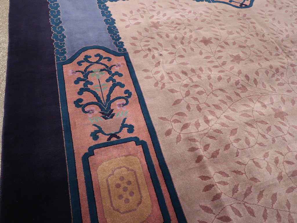 Vintage Chinese Art Deco Room Size Carpet, No.30901 - Galerie Shabab