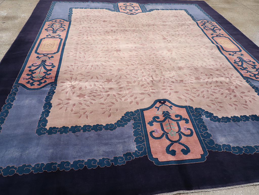Vintage Chinese Art Deco Room Size Carpet, No.30901 - Galerie Shabab