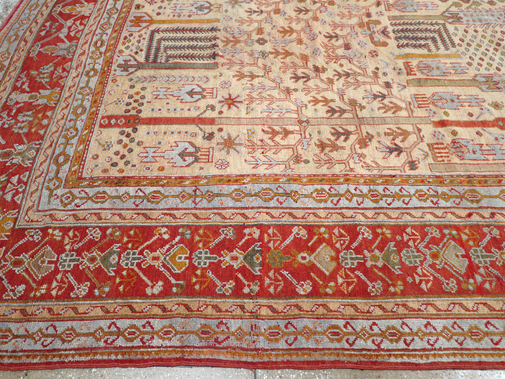 Antique Turkish Oushak Large Room Size Carpet, No.30902 - Galerie Shabab