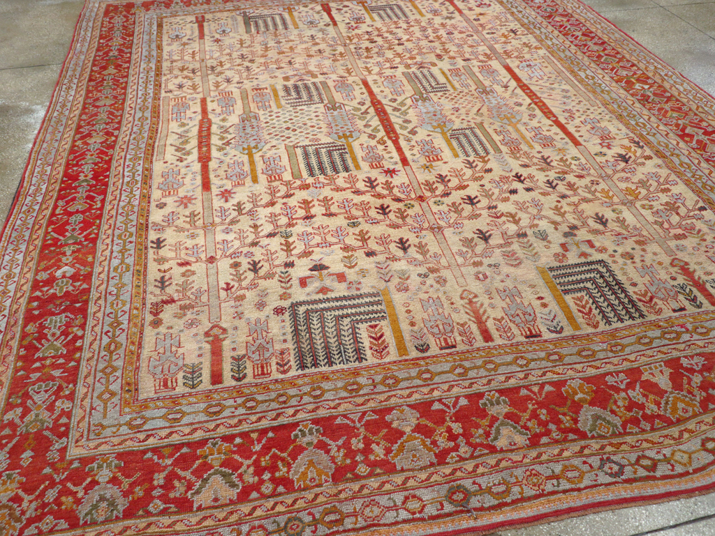 Antique Turkish Oushak Large Room Size Carpet, No.30902 - Galerie Shabab