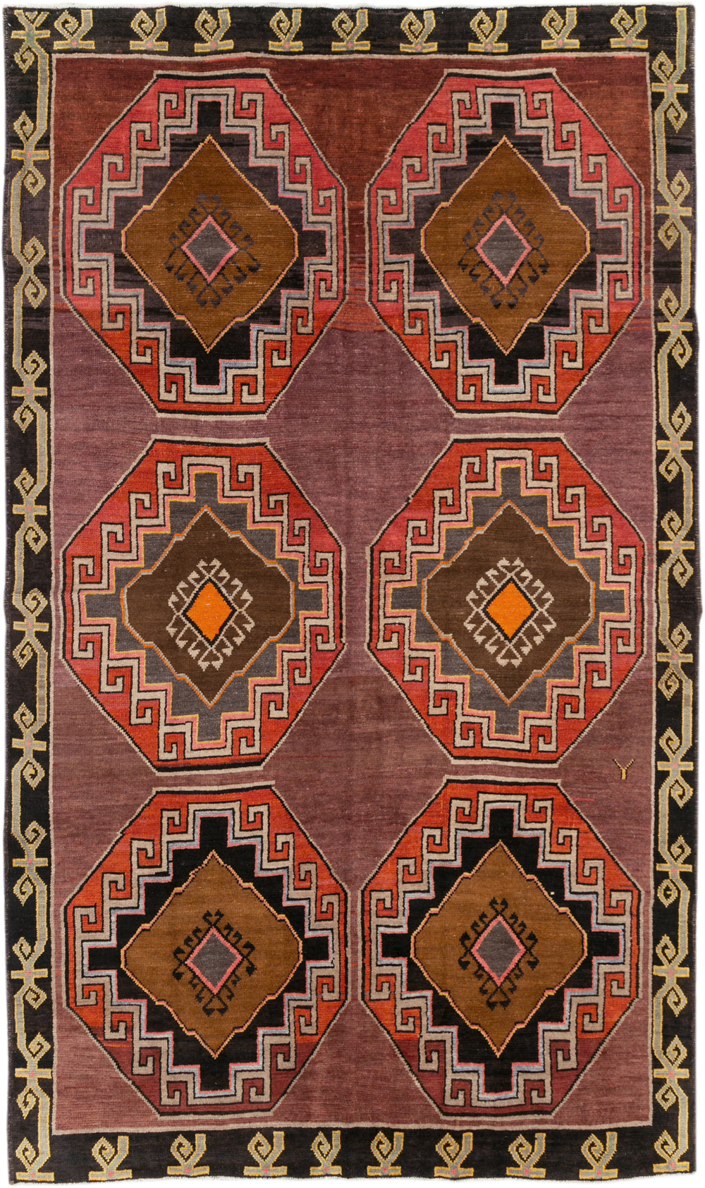 Vintage Turkish Anatolian Tribal Room Size Carpet, No.30907 - Galerie Shabab
