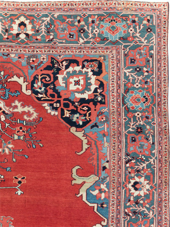 Antique Persian Serapi Room Size Carpet, No.30912 - Galerie Shabab