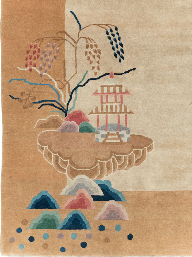 Vintage Chinese Art Deco Square Room Size Carpet, No.30913 - Galerie Shabab