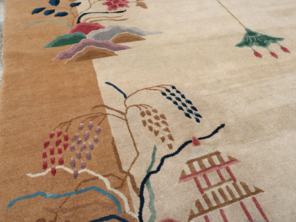 Vintage Chinese Art Deco Square Room Size Carpet, No.30913 - Galerie Shabab