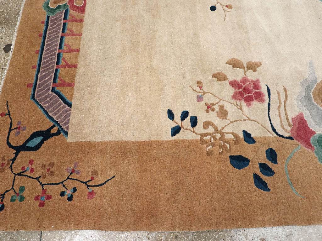 Vintage Chinese Art Deco Square Room Size Carpet, No.30913 - Galerie Shabab