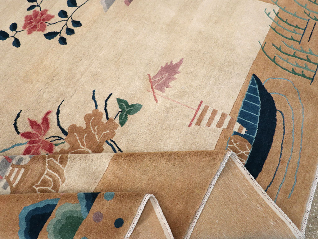 Vintage Chinese Art Deco Square Room Size Carpet, No.30913 - Galerie Shabab