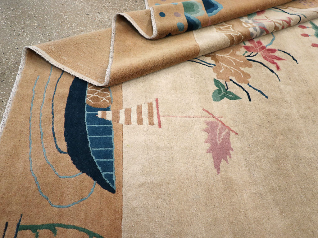 Vintage Chinese Art Deco Square Room Size Carpet, No.30913 - Galerie Shabab