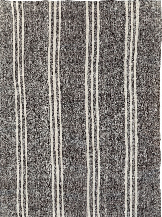 Vintage Turkish Flatweave Room Size Carpet, No.30924 - Galerie Shabab